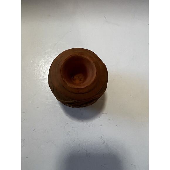 Pate & Bass Terracotta Vase Vintage 1992 Decorative Art Pottery Clay Votive Rare - Picture 7 of 11